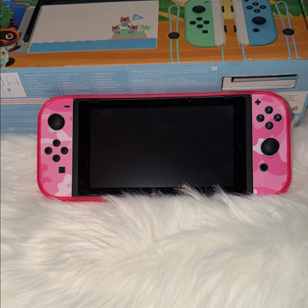 Nintendo Switch Animal Crossing Edition with Blue and Green Joy-Cons